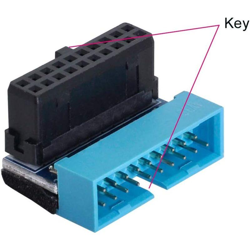 Cablecc USB 3.0 20ピン オス-メス 延長アダプター 上下向き90度 マザーボード用(上向き)｜colorful-market｜06