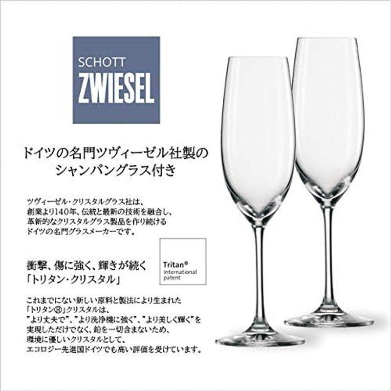 ワイン ギフト グラス付き 結婚祝い 誕生祝い ラッピング込 22Kの金粉入りブルーナン＆グラスギフト （泡1、グラス2） 開店祝い｜colorful-market｜02