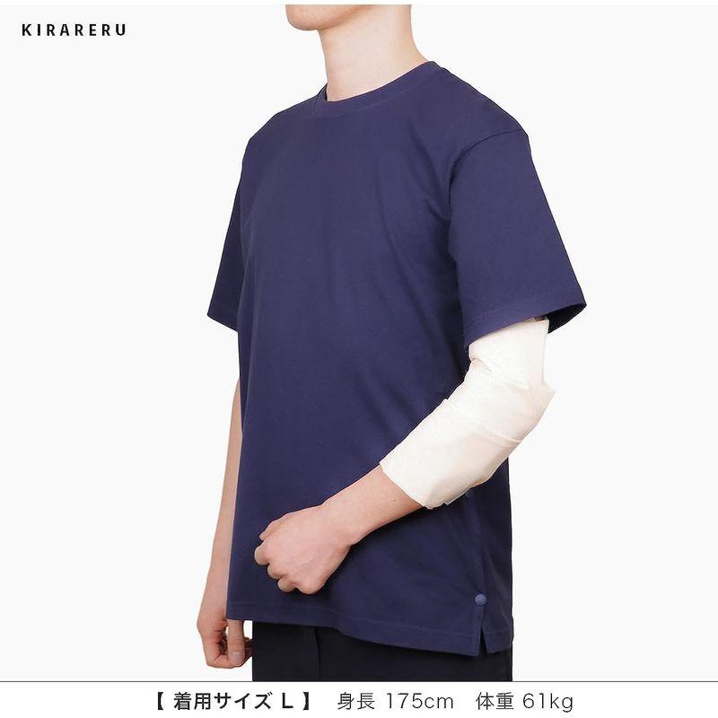 KIRARERU 半袖Tシャツ左側の骨折用(男女兼用) (ネイビー, M KIRARERU 半袖Tシャツ左側の骨折用(男女兼用) (ネイビー, M
