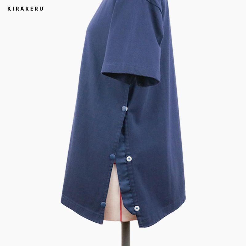 KIRARERU 半袖Tシャツ左側の骨折用(男女兼用) (ネイビー, M KIRARERU 半袖Tシャツ左側の骨折用(男女兼用) (ネイビー, M