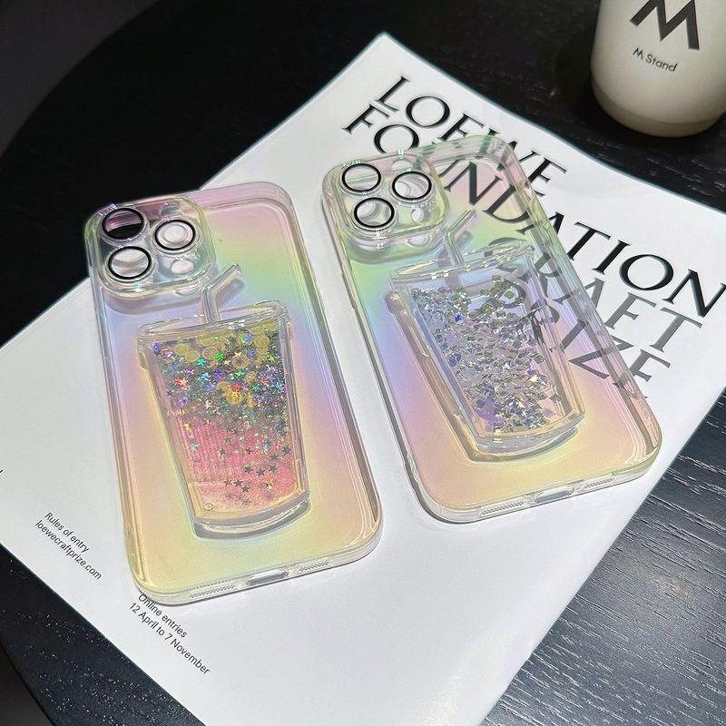 UnnFiko iPhone 12 Pro ケース キラキラ 創意 おもしろい 流れる 多彩な 液体入り 流動の砂 アイフォン 12 Pro｜colorful-market｜05