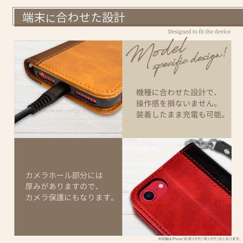 シズカウィル(shizukawill) OPPO Reno5 A Ymobile ケース カバー 手帳型 本革調 レザーケース ダークブラウ｜colorful-market｜03