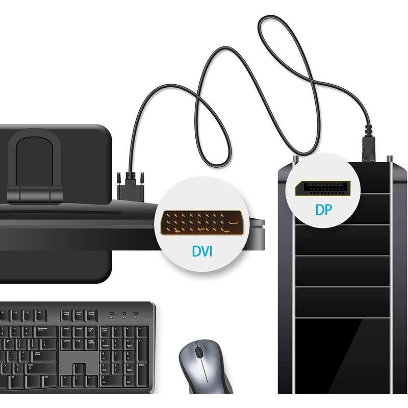 Displayport DVI 変換ケーブル 1.8m ディスプレイポート 標準DVIインターフェイスDVI-D 24+1 金メッキコード｜colorful-market｜07