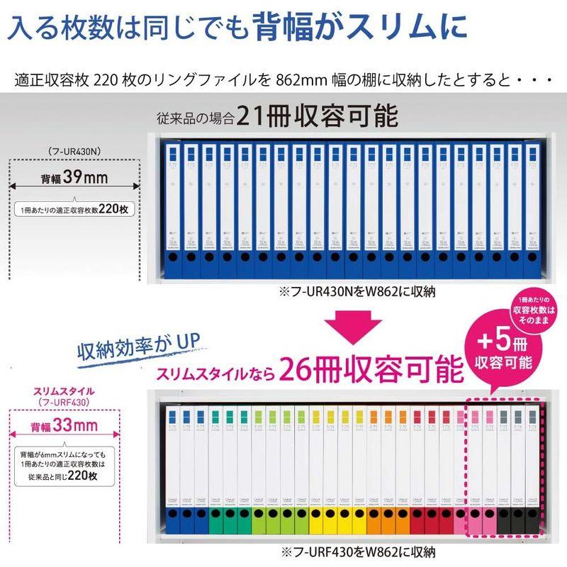 コクヨ ファイル リングファイル スリムスタイル PPシート表紙 A4 横 220枚 青 フ-URF435B｜colorful-market｜03