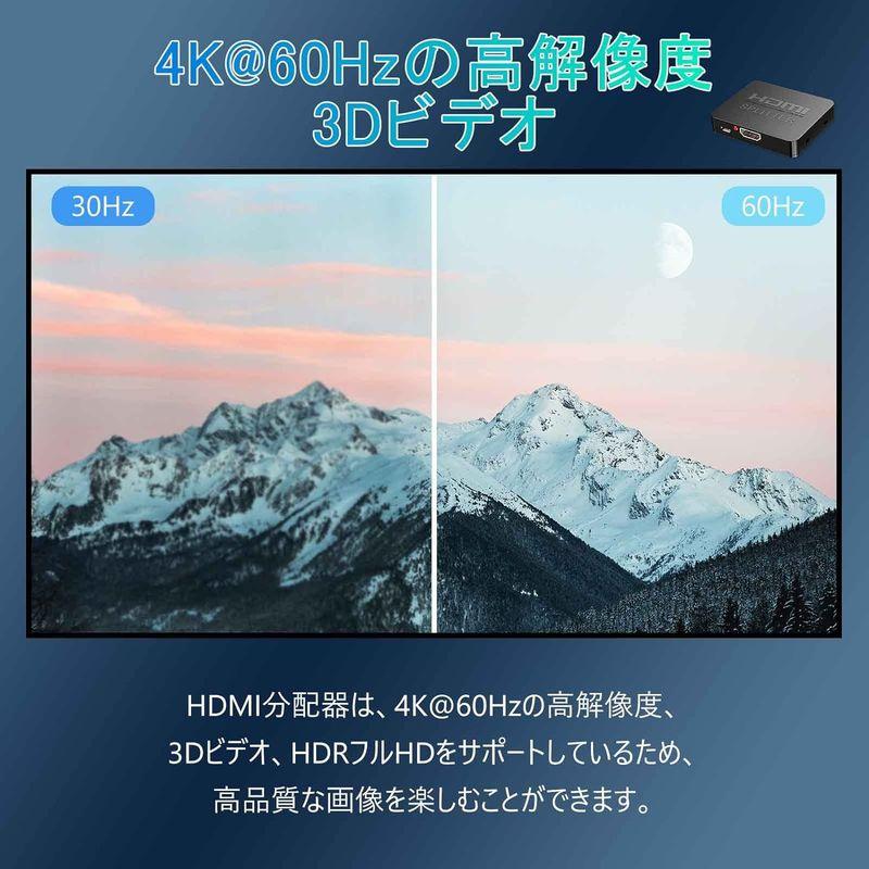 人気初登場HDMI 分配器 1入力2出力 4K HDMI スプリッター 2ポートに対応 1入力2出力のスプリッター 2画面同時出力 3D 1｜colorful-market｜02
