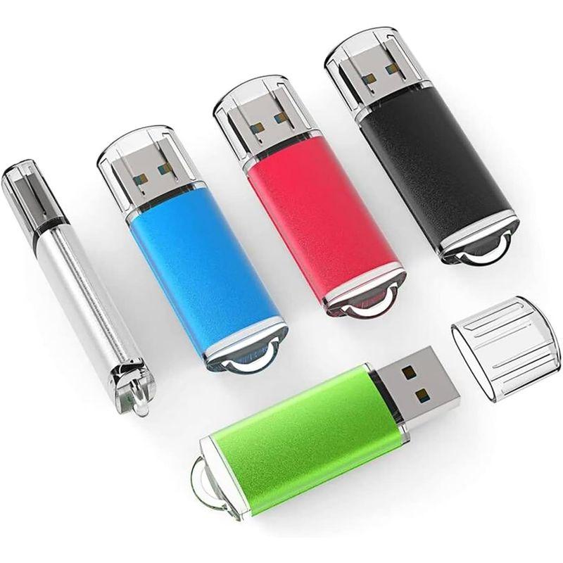 TOPESEL USBメモリ 32GB 5個セットUSB2.0 フラッシュメモリー キャップ式 フラッシュドライブ（五色：黒、赤、青、緑、銀｜colorful-market｜06