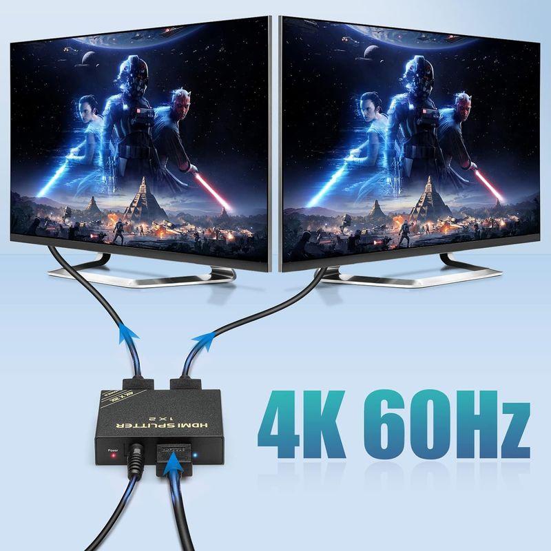 HBAVLINK 4K HDMIスプリッター 1x2 3D、HDCP 2.3解除、HDMIからマルチTVへ、PS5/PS4/Fire Sti｜colorful-market｜04