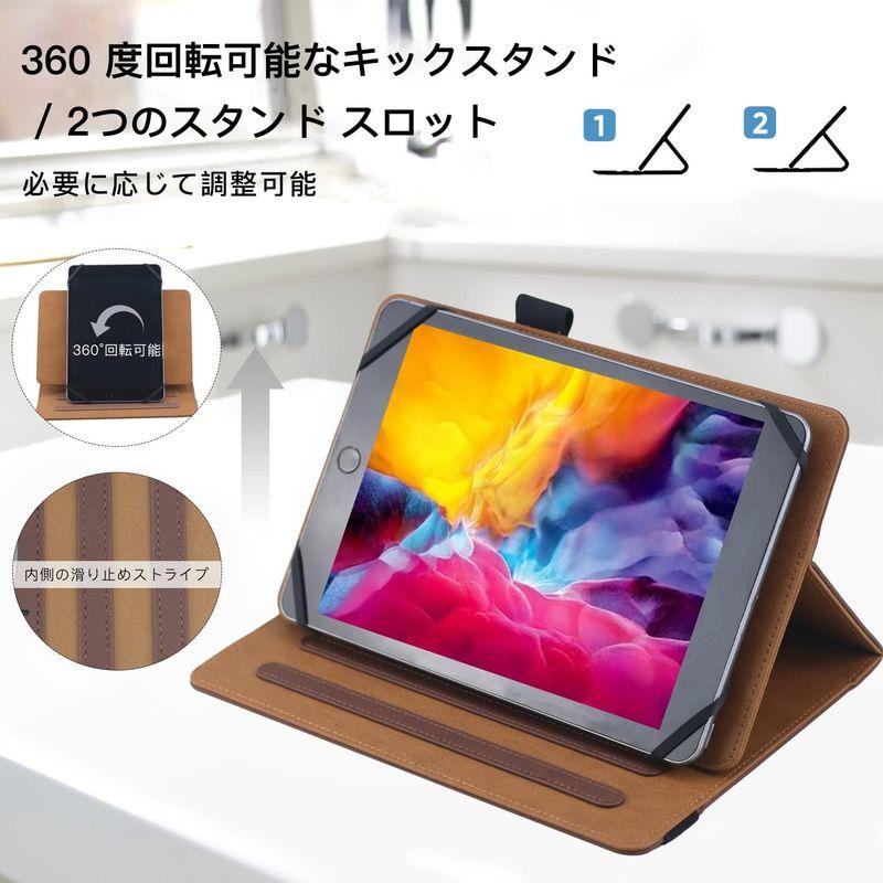 Pheobe 6 7 8 インチ ユニバーサルタブレットケース/ホルダー PUタブレットケース 角度調節可能 ポーチ 書類やカード用 (Br｜colorful-market｜03