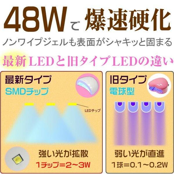 New 48Wハイパワー プロ用 LEDライト UVライト ほとんどのジェルが高速