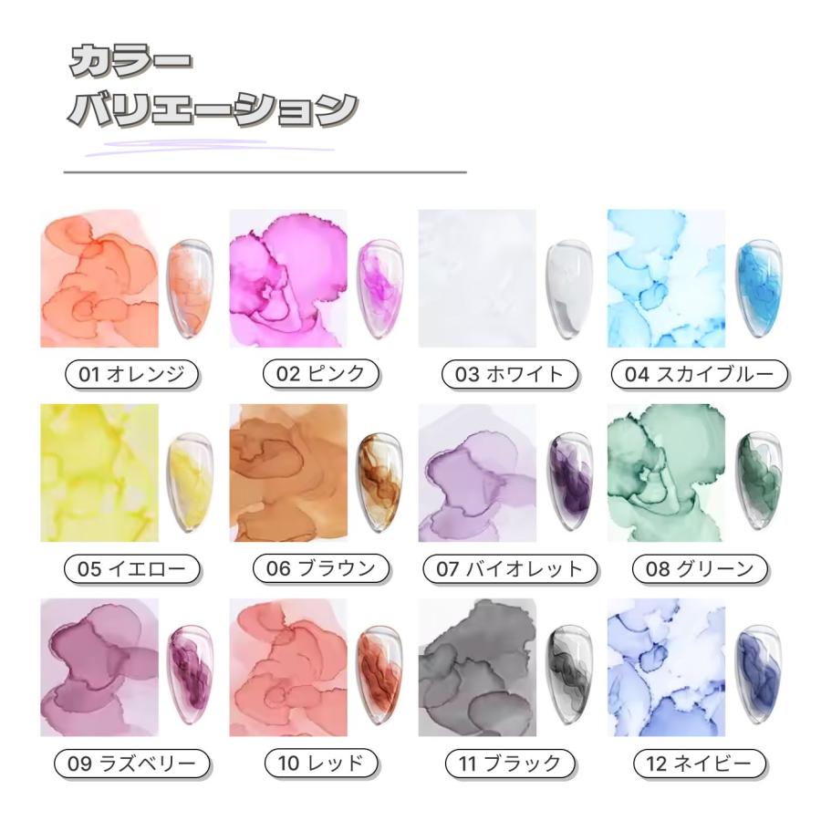 ブルーミングインク ブルーミングリキッド 全12色 9ml マーブル