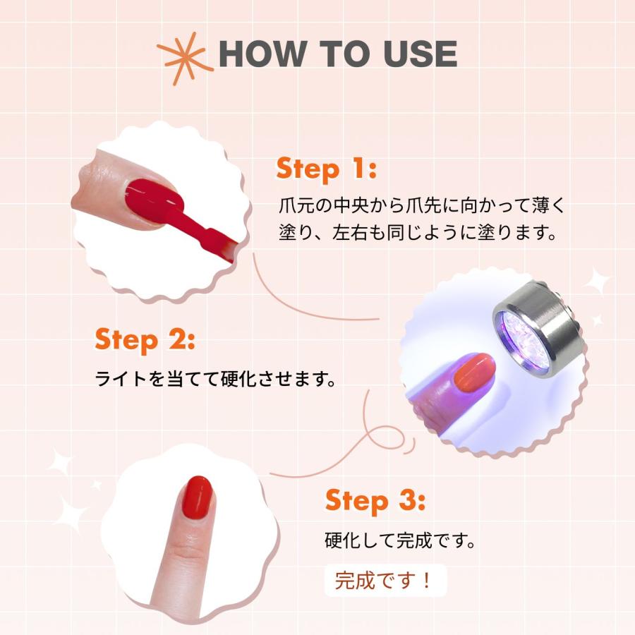ジェルネイル これだけでできるセット P ワンステップジェル ペン型LED