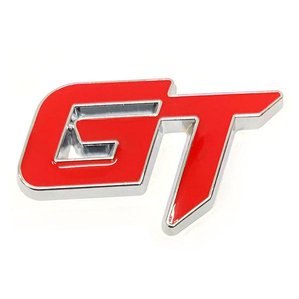 エンブレム GT ステッカー カスタム パーツ カー用品 3D プレミアム バックドア 外装パーツ シルバー×レッド｜colorful-sp