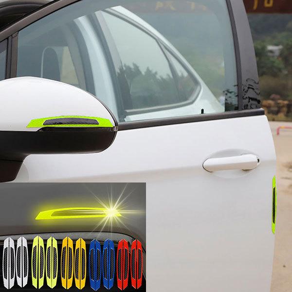 カラフルshopドア ガード 汎用 反射 4点セット プロテクター エッジ バンパー 車 ステッカー グリーン 正規販売店