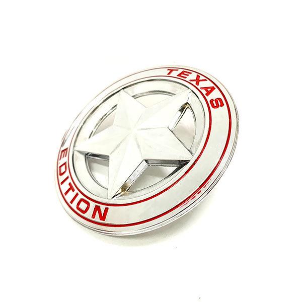 エンブレム Texas Edition Star ステッカー カスタム パーツ シルバー レッド 3d 海外 カー用品 送料無料 プレミアム 外装パーツ バックドア