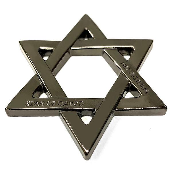 エンブレム 六芒星 ダビデの星 ステッカー パーツ 車 立体 カスタム