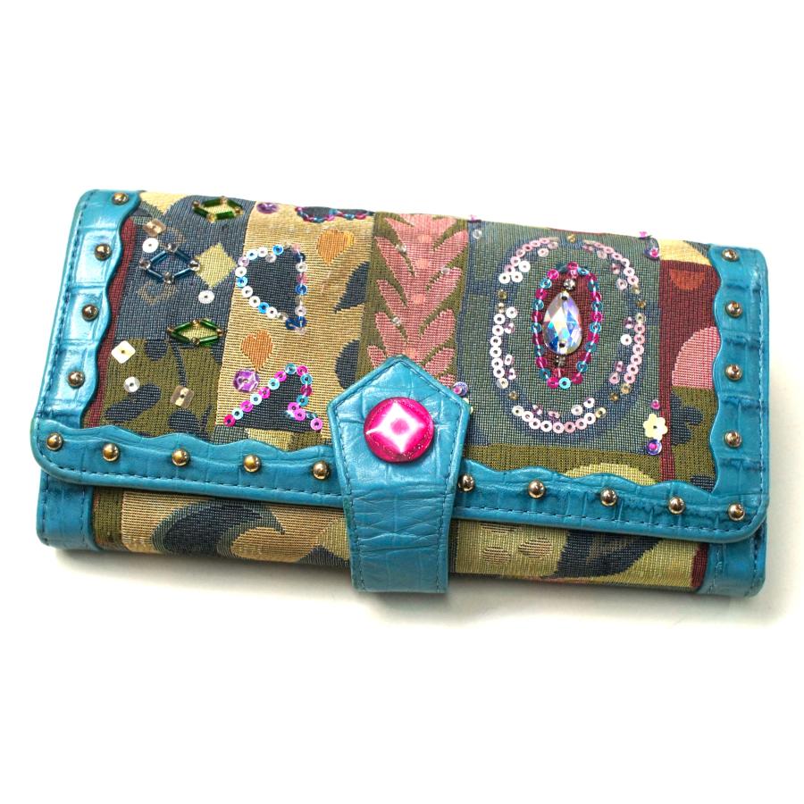 Think Bee! シンクビー「リッピ」ビーズ スパンコール 本革 型押し 長  