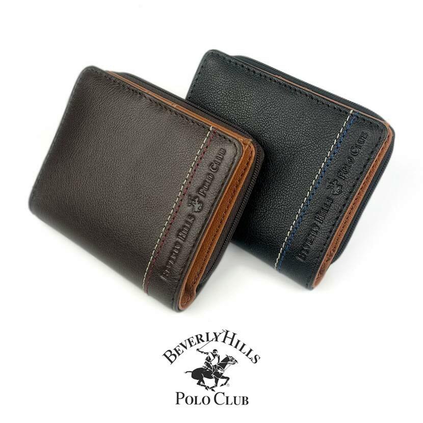 BEVERLY HILLS POLO CLUB ビバリーヒルズポロクラブ 本革 2つ折り 財布 折財布 ラウンドファスナー 61b404 【送料無料】【父の日】｜colorful-story｜02