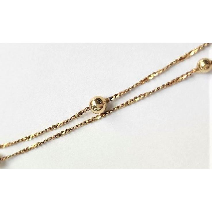 K18 丸玉 ボール ステーション ネックレス 40cm 2.85g 【中古】【送料無料】【ゴールド】 :used-necklace-k18