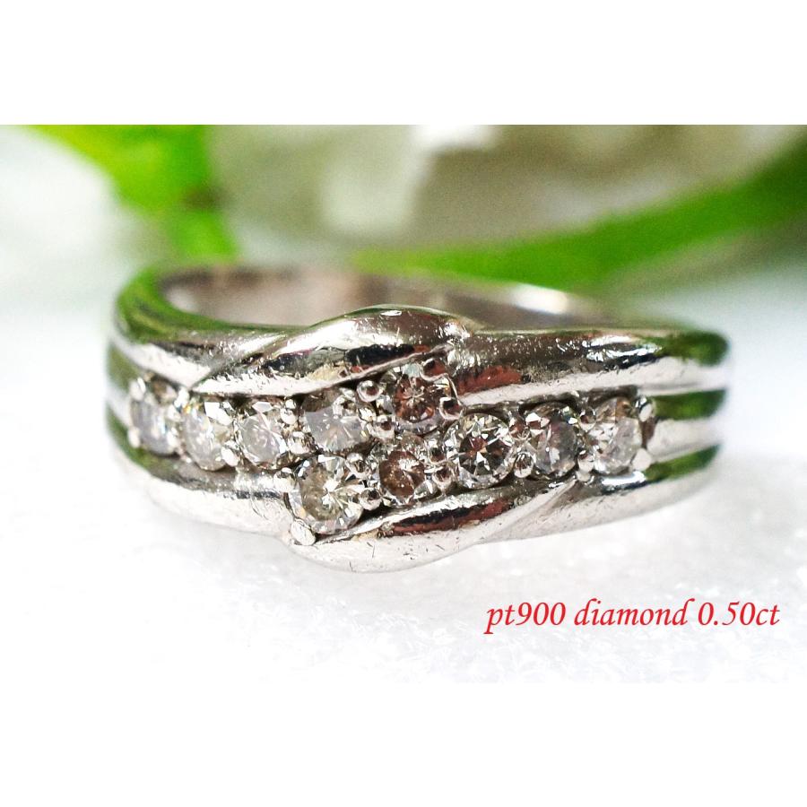PT900 ダイヤモンド スイートテン 0.50ct リング 6.20g サイズ15号  
