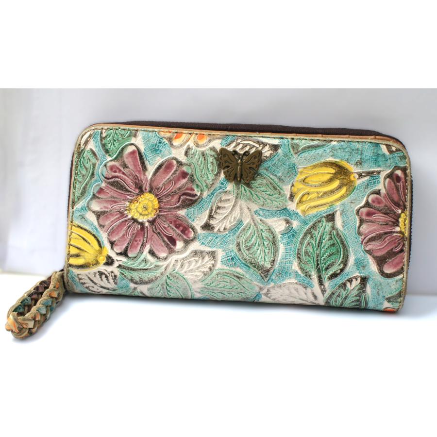 ANNA SUI（アナスイ） フラワー 型押し レザー 長財布 : colorful 