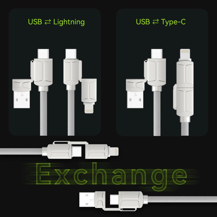 マグネット式 充電ケーブル 4in1 自動巻き取り USB Type-C Lightning