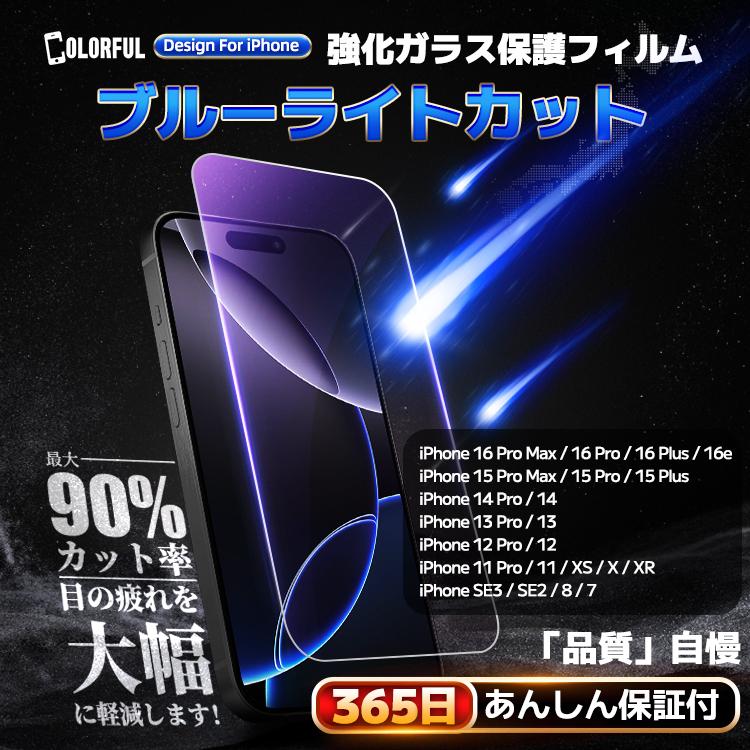 COLORFUL 【目に優しい・全面保護】iPhone 14 13 13Pro ガラスフィルム