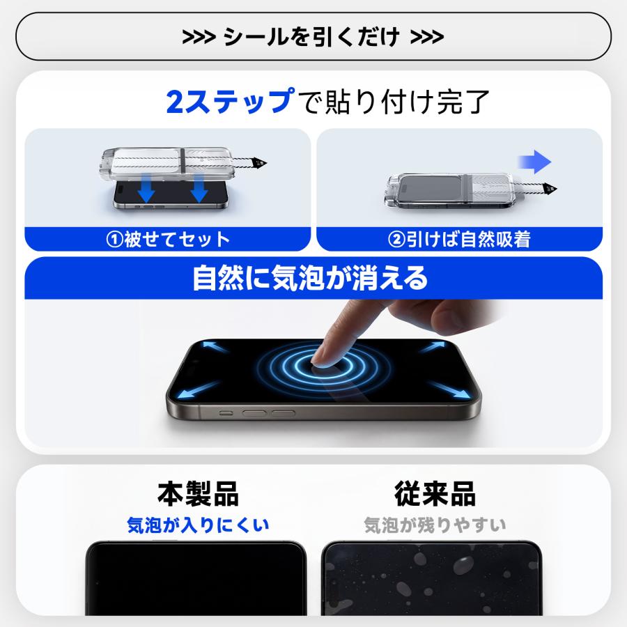COLORFUL iPhone16 pro ガラスフィルム ブルーライトカット iPhone17