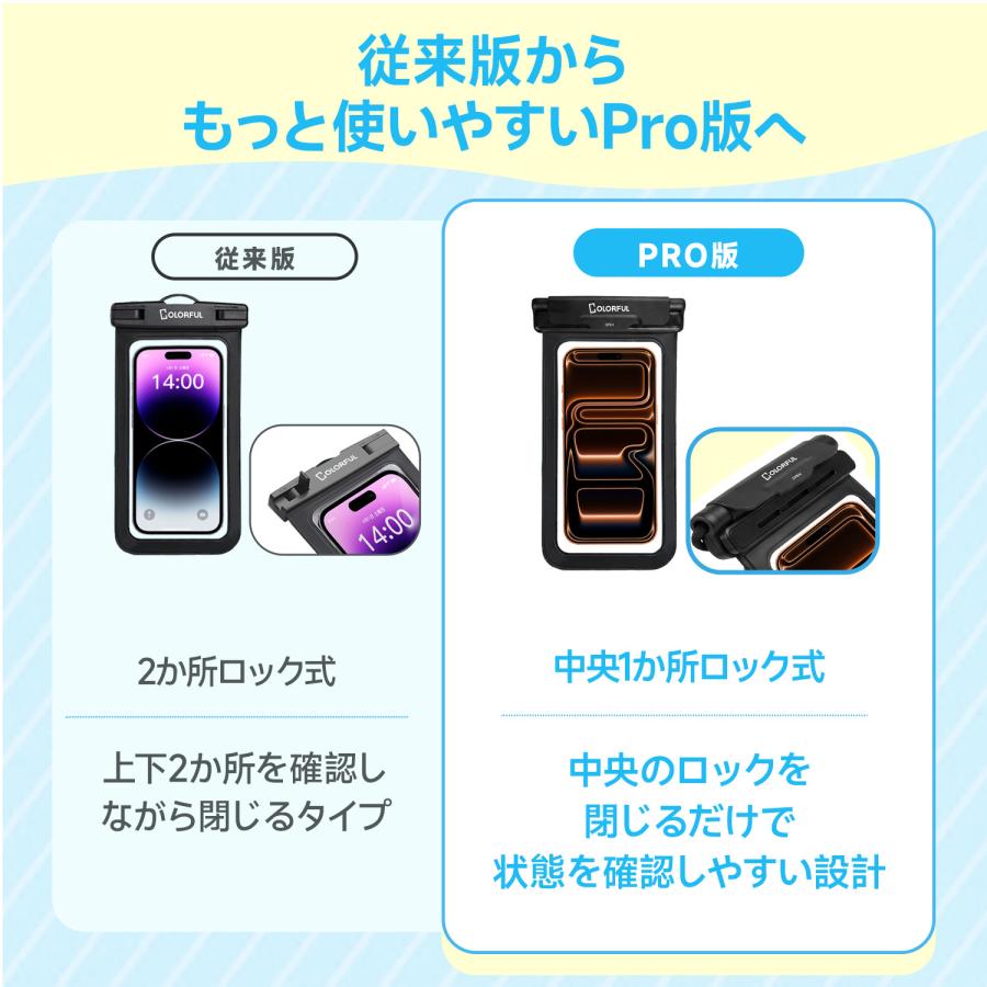 COLORFUL 【2026年Pro版】 スマホ 防水ケース 水中撮影 スマホ防水