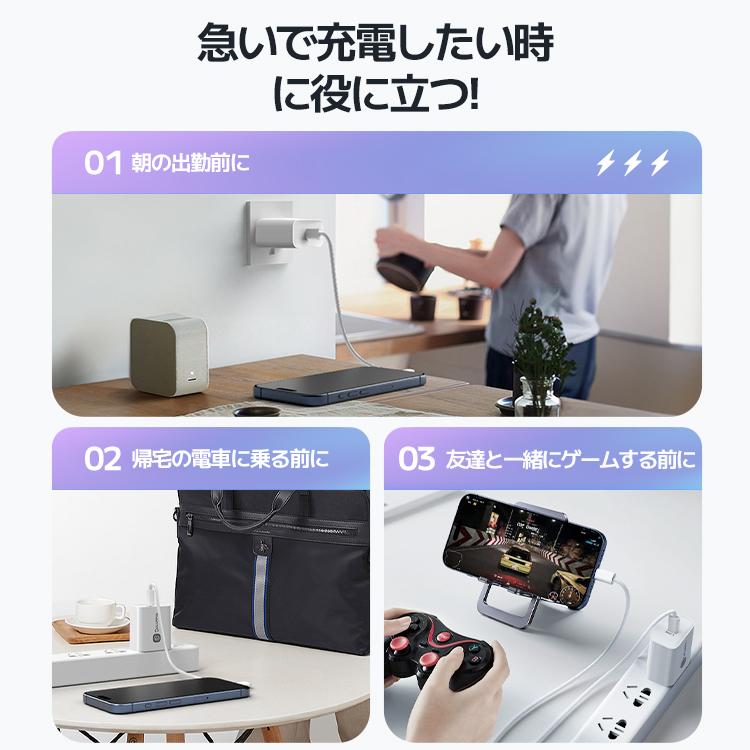 COLORFUL iphone 16 16e 充電器 ケーブルセット type-c 充電器 pd充電