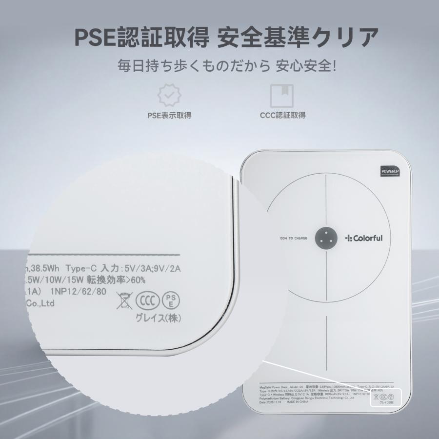 COLORFUL モバイルバッテリー magsafe 大容量 ワイヤレス 充電 急速
