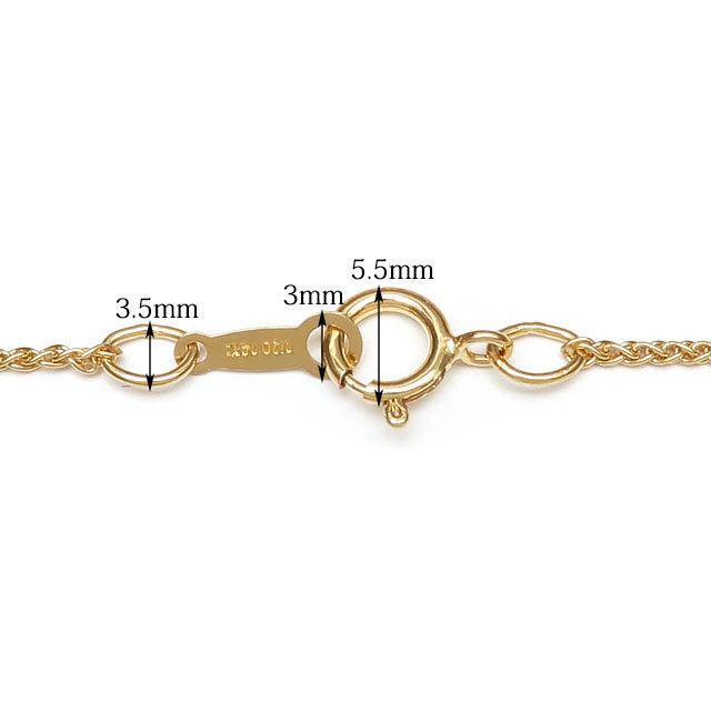 14KGF ネックレス ウィートチェーン 1mm 40cm【1コ販売】 / 14K-227NEK