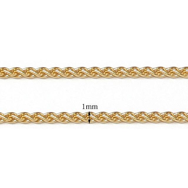 14KGF ネックレス ウィートチェーン 1mm 40cm【1コ販売】 / 14K-227NEK