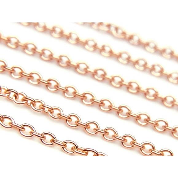14KGF ピンクゴールドカラー あずきチェーン 1.2mm[10cm販売] / 14KPGCH57 104212620天然石専門店