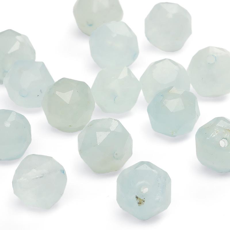 粒販売 アクアマリン スターカット 丸玉 8mm［プレミアムカット］【3粒