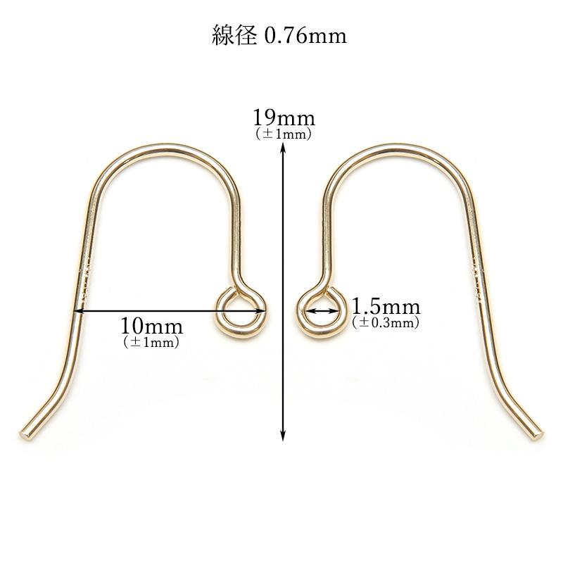 14KGF ピアスフック typeBA[1ペア販売] / 14K-265PI : 天然石専門店 