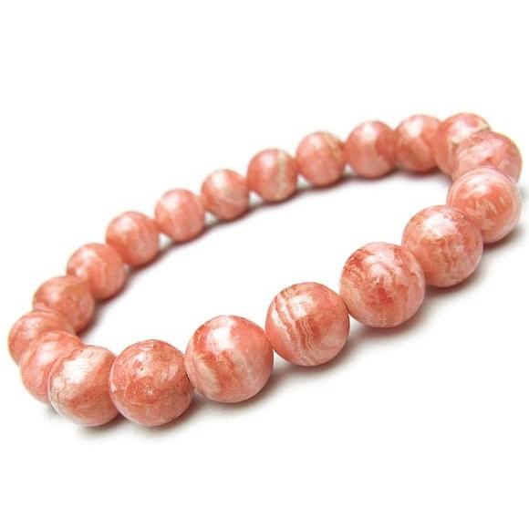 アルゼンチン産 インカローズ 丸玉ブレス 10mm No.2【1点もの】 / 51-5  