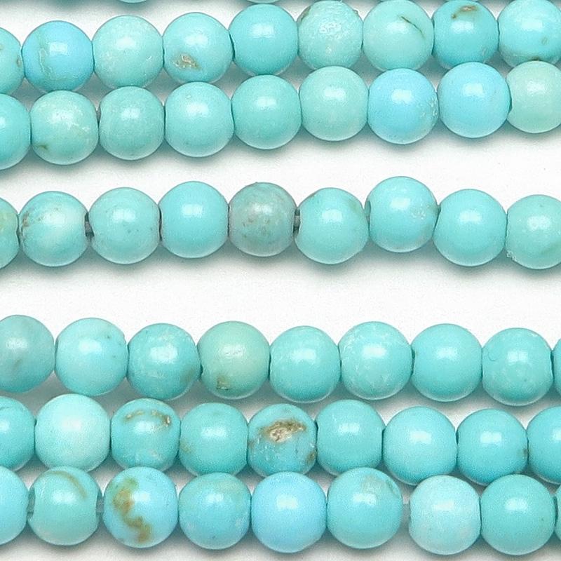 マグネサイトターコイズ 丸玉 2mm［ミントブルー］【1連販売】 / 7-19