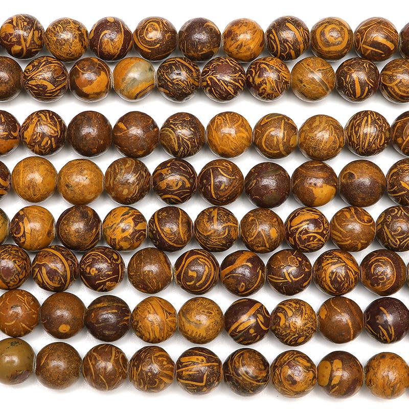 エレファントスキンジャスパー 丸玉 8mm【1連販売】 / 2-17 JA8M-X