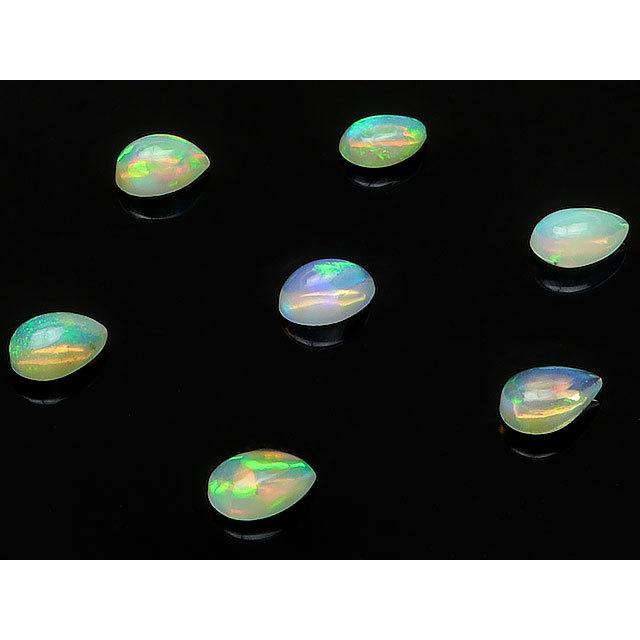 エチオピア産 プレシャスオパール ペアシェイプ カボション 5〜6mm 4コ 
