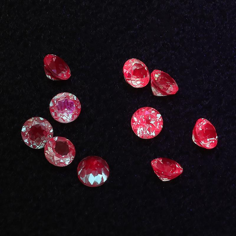 合成アレキサンドライト コインファセットカット ルース 4mm【1コ販売