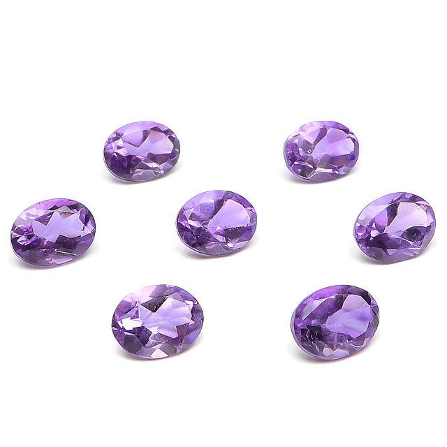 アフリカ産 アメジスト オーバルファセットカット ルース 8×6mm【6コ