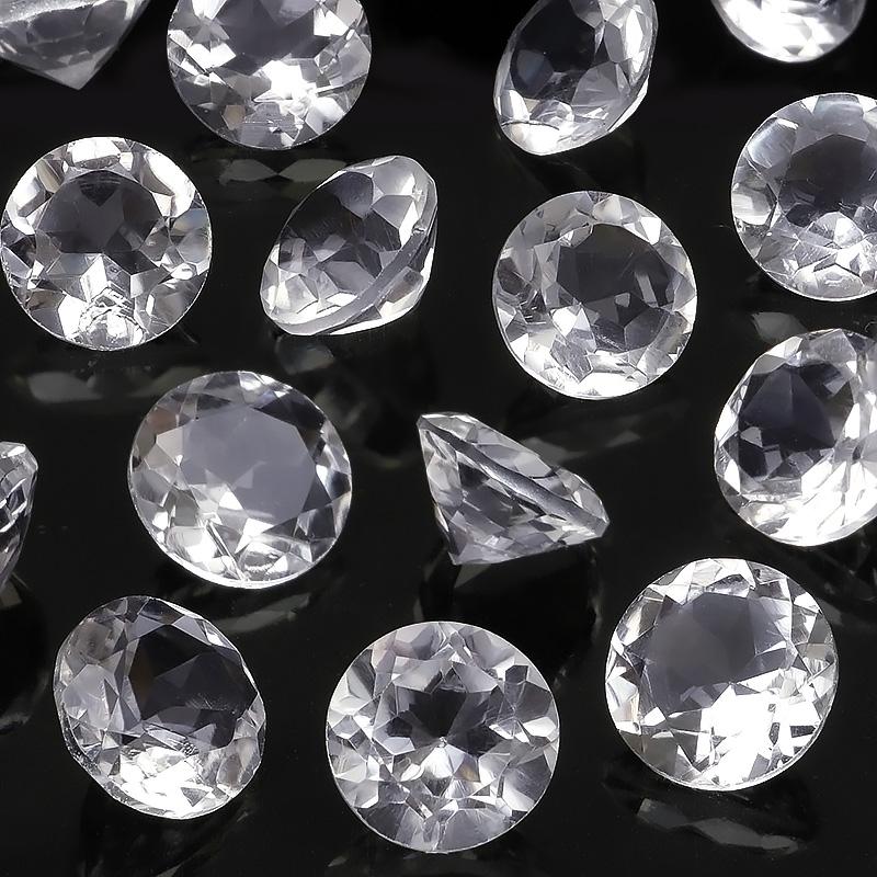 天然水晶 クリスタルクォーツ コインファセットカット ルース 8mm 5コ 