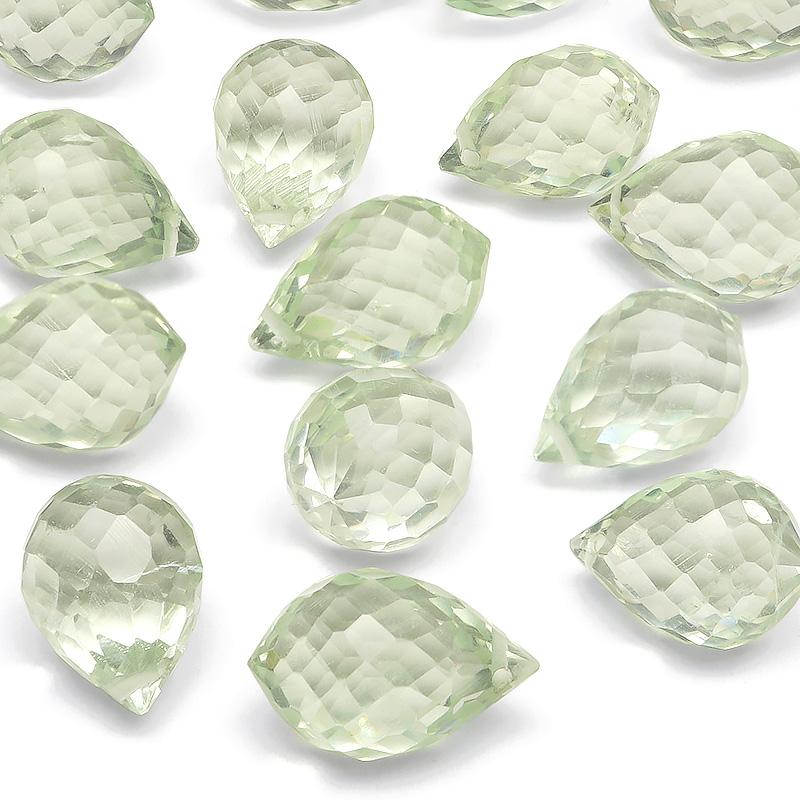 粒販売 グリーンアメジスト ドロップカット 11〜12mm【2粒販売  