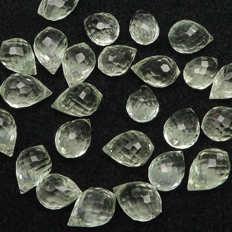 粒販売 グリーンアメジスト ドロップカット 11〜12mm【2粒販売 