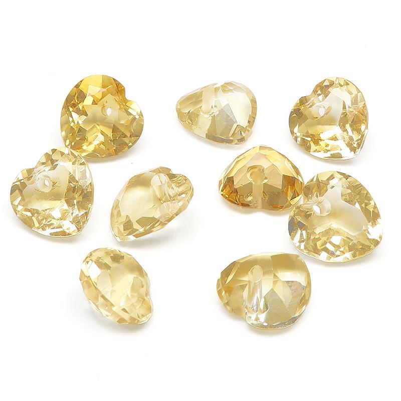 粒販売 シトリン ハートファセットカット 8mm ［プレミアム
