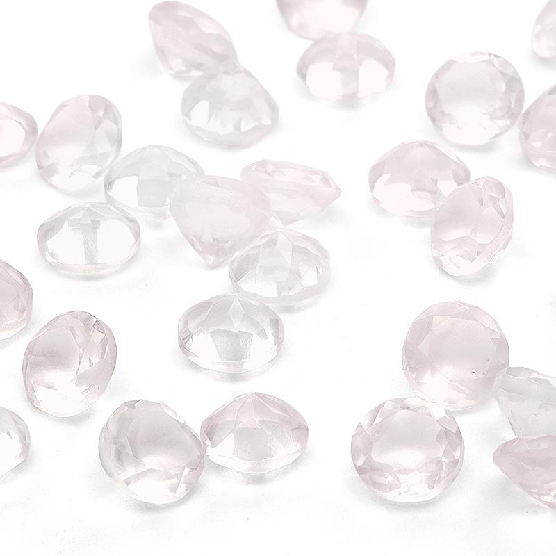 高品質 ローズクォーツファセットカット♡No.2811 ブラジル産 ローズクォーツ コインファセットカット ルース 5mm【6コ