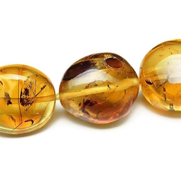 虫入りバルティックアンバー（琥珀） ネックレス No.2【1点もの】 / 60