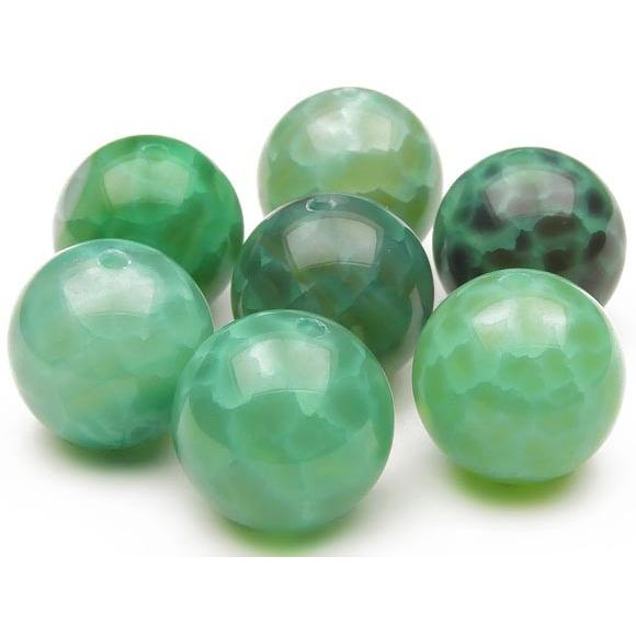 粒販売 グリーンファイアーアゲート 丸玉 14mm 5粒販売 / T093 AG14FRG