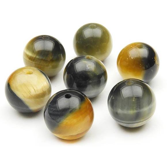 粒販売 ミックスタイガーアイ 丸玉 12mm 4粒販売 / T058 TG12MC