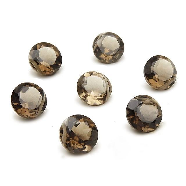 粒販売 スモーキークォーツ コインファセットカット 8mm プレミアム